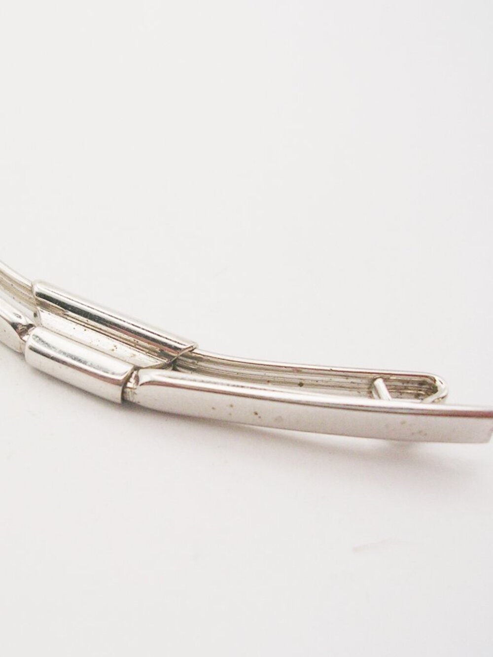 Vintage Collar Clip Bar slide on style silver tone SWANK Men Suit Accessory